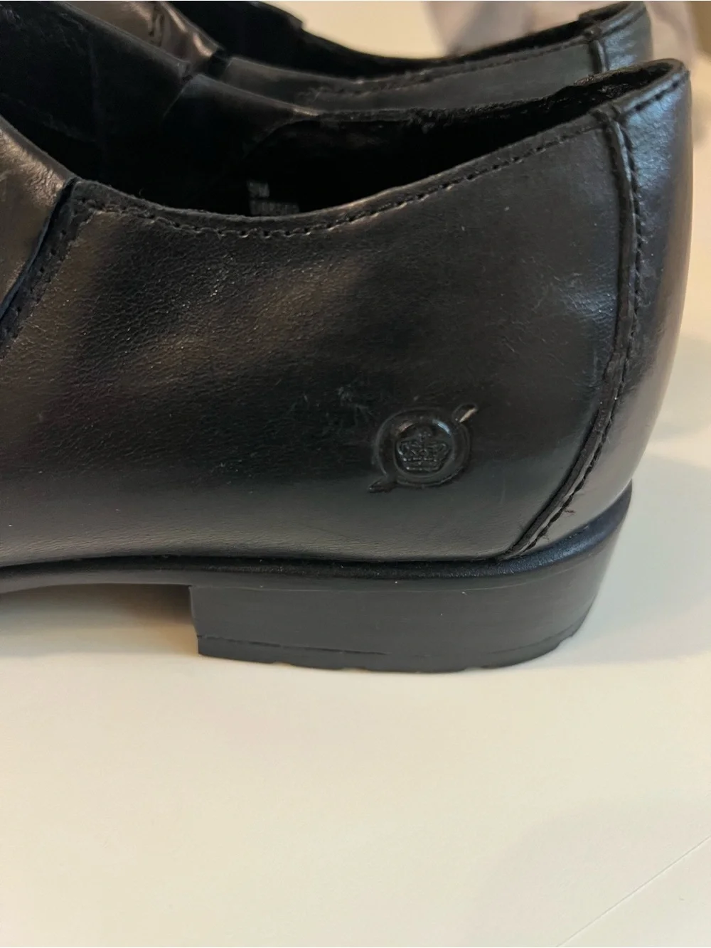 Born Black Leather Slip-On Woman’s Loafer Low Boot Shoes Size 9